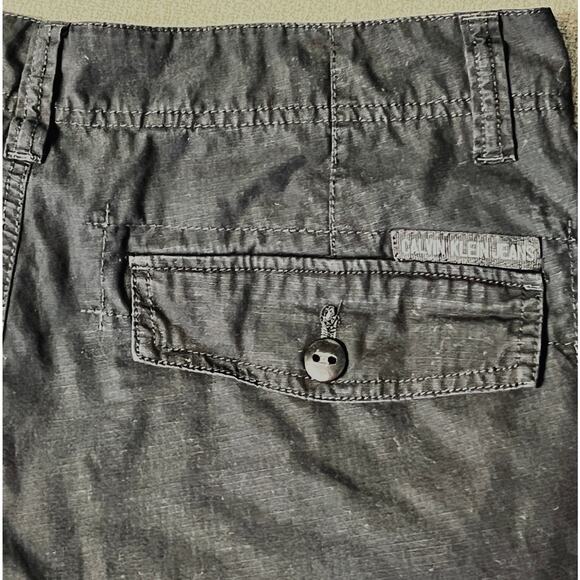 Men's Cargo Shorts Calvin Klein black flat front slit ,utility & flap pockets - Picture 5 of 5